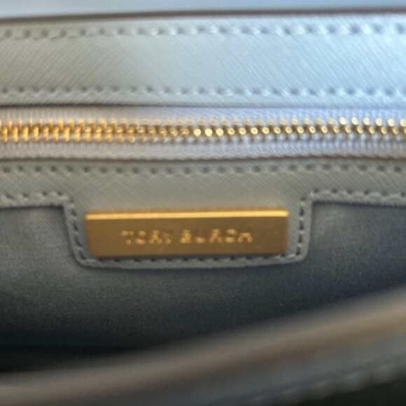 Tory Burch Robinson Shoulder Bag Northern Blue Basket Weave - Picture 10 of 16